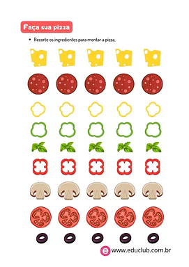 Pizza para imprimir e montar | Educlub